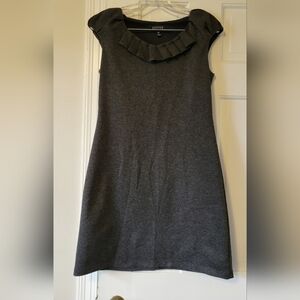 Enfocus Studio Charcoal Ruffle Neck Mini Dress